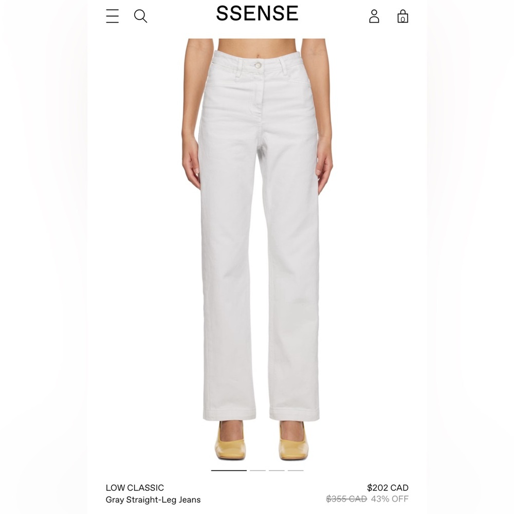 LOW CLASSIC White Grey Straight-Leg Jeans